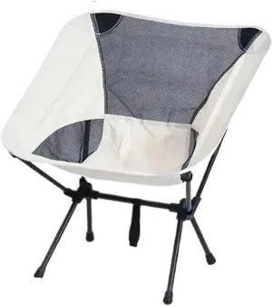 Outdoor Folding Chair Outdoor Leisure Moon Chair Ultra Light Breathable Mesh Backrest Backpack Chair(White)