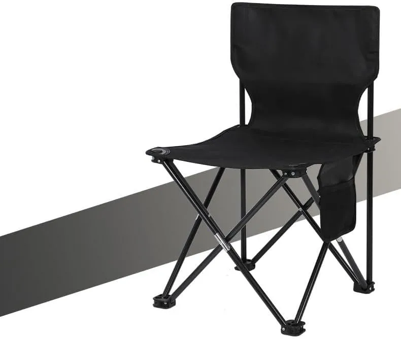 Outdoor Folding Chair Portable Fishing BBQ Camping Picnic Art Sketching Stool - Lightweight and Durable (Black,XS(for Kids))