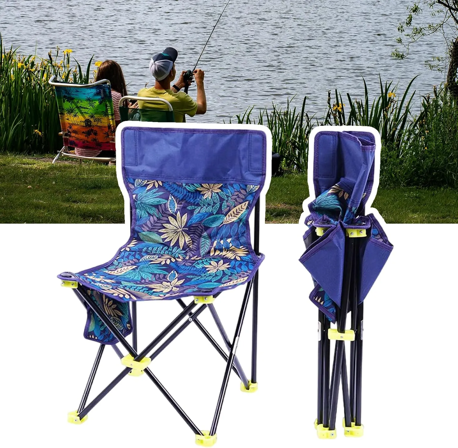 Outdoor Folding Fishing Chair Portable Beach Fishing Chair Comfortable Light Weight Camping Stool Easy to Carry