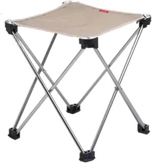 Outdoor Folding Stool Camping Stool Outdoor Hiking Travel Quick Open Folding Aluminum Alloy Chair Lightweight Portable Picnic BBQ Fit for Seat Small Folding Stool(Khaki)