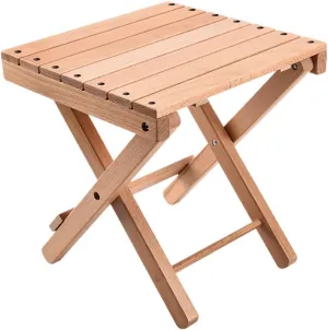Outdoor Folding Stool Portable Solid Wood Chair Stool Small Folding Foot Stool Compact Chair for Picnic Camping Travel