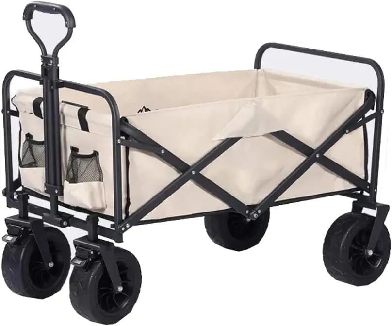 Outdoor Utility Wagon 8" Wheel Portable Camping Cart Garden Shop Sport Beach Hand Trolley Bearing 120 kg (Argento 96 * 50 * 58 cm.99)