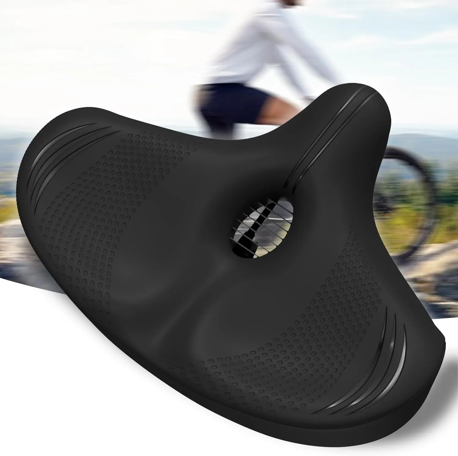 Oversized Bike Seat for Peloton, Comfort Bicycle Seat Cushion Compatible with Peloton, Road or Exercise Bikes, Bicycle Saddle Replacement for Men & Women