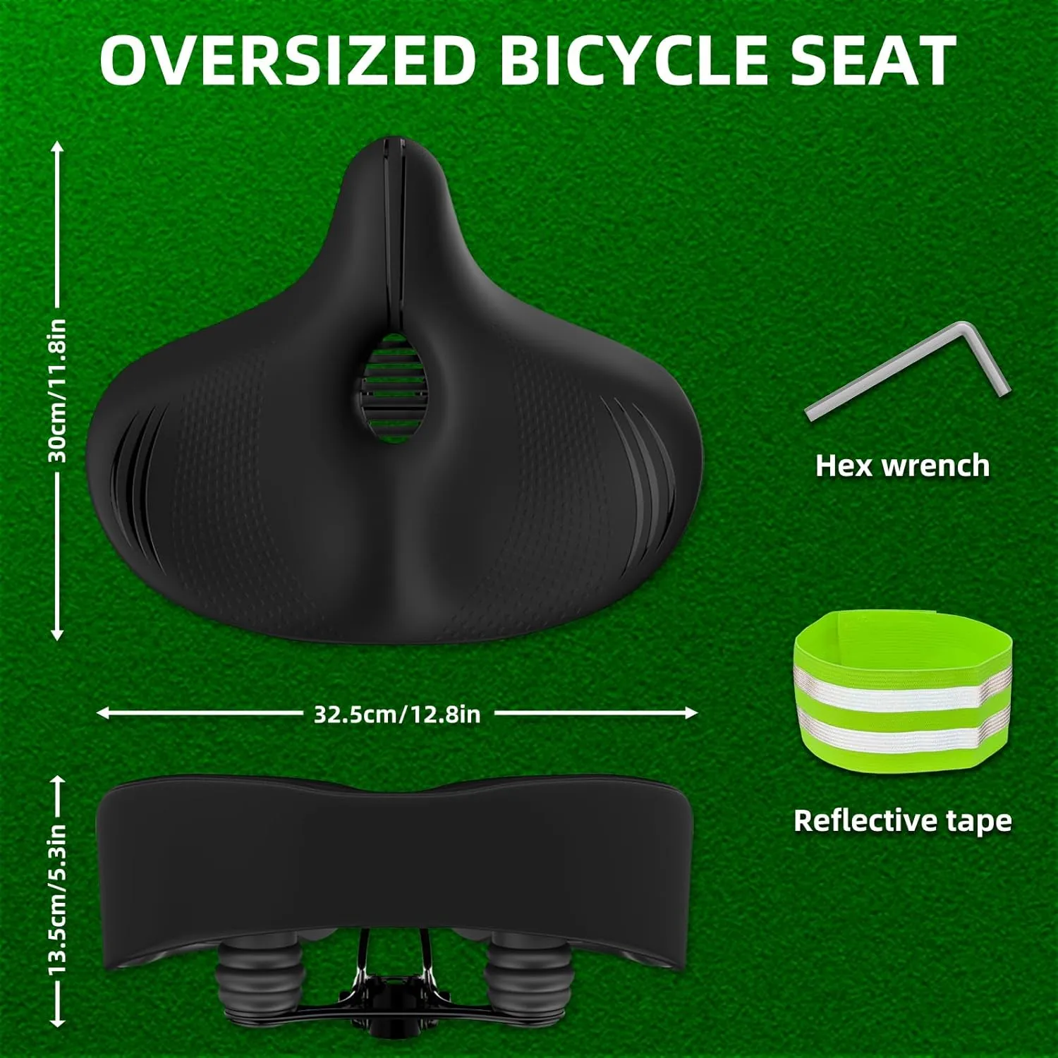 Oversized Bike Seat for Peloton, Comfort Bicycle Seat Cushion Compatible with Peloton, Road or Exercise Bikes, Bicycle Saddle Replacement for Men & Women