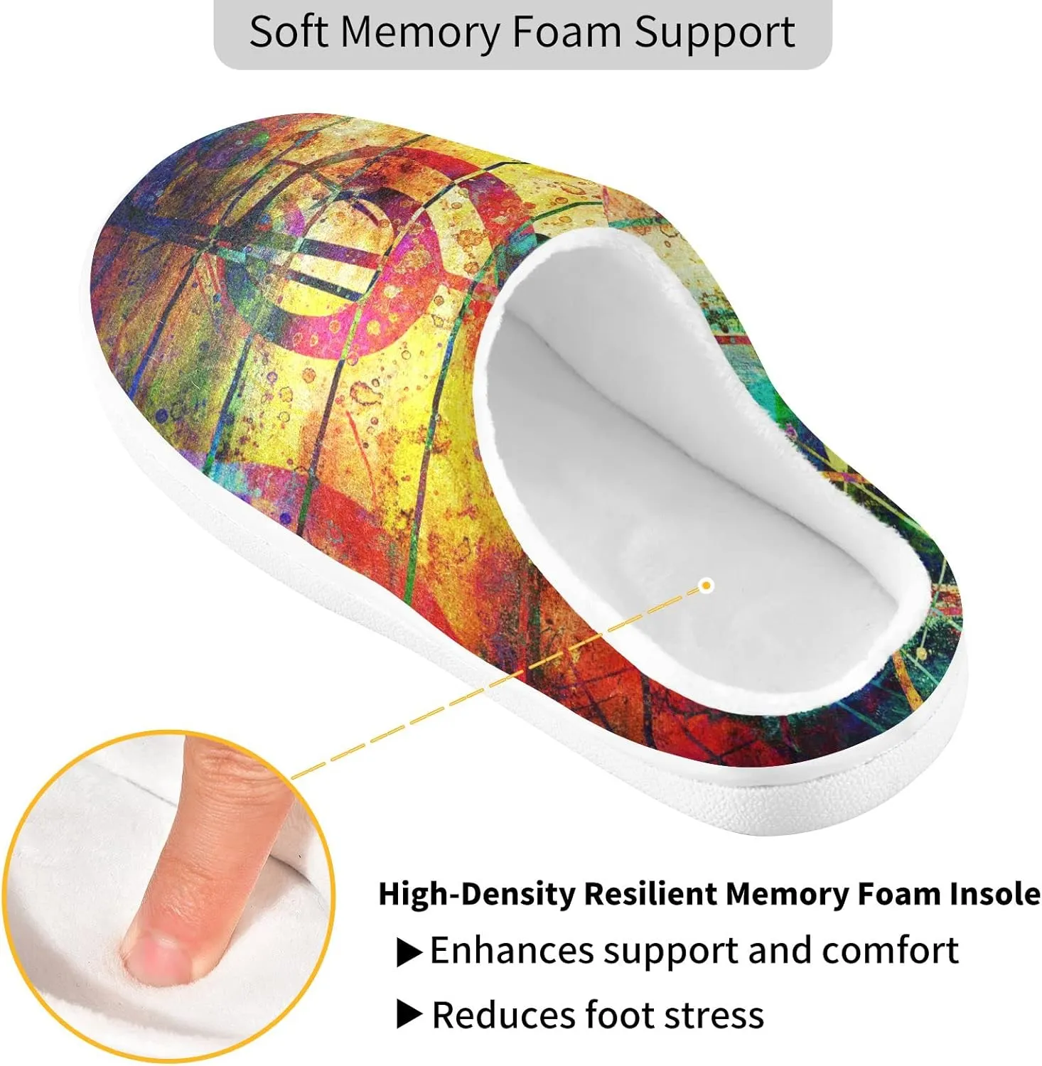 Oyihfvs Unisex Memory Foam Warm Slippers Comfort Soft Casual Shoes for Indoor Outdoor S-XXXL