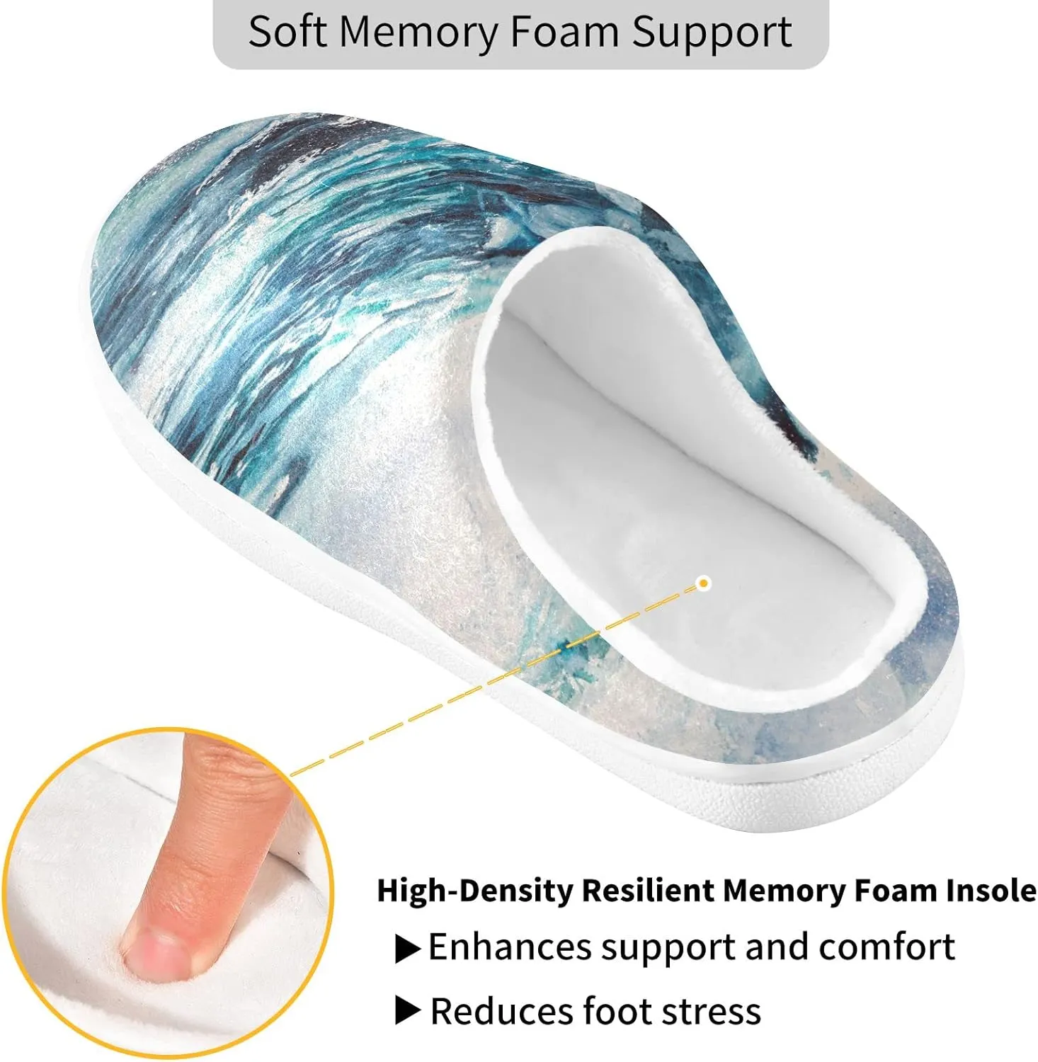 Oyihfvs Unisex Memory Foam Warm Slippers Comfort Soft Casual Shoes for Indoor Outdoor S-XXXL