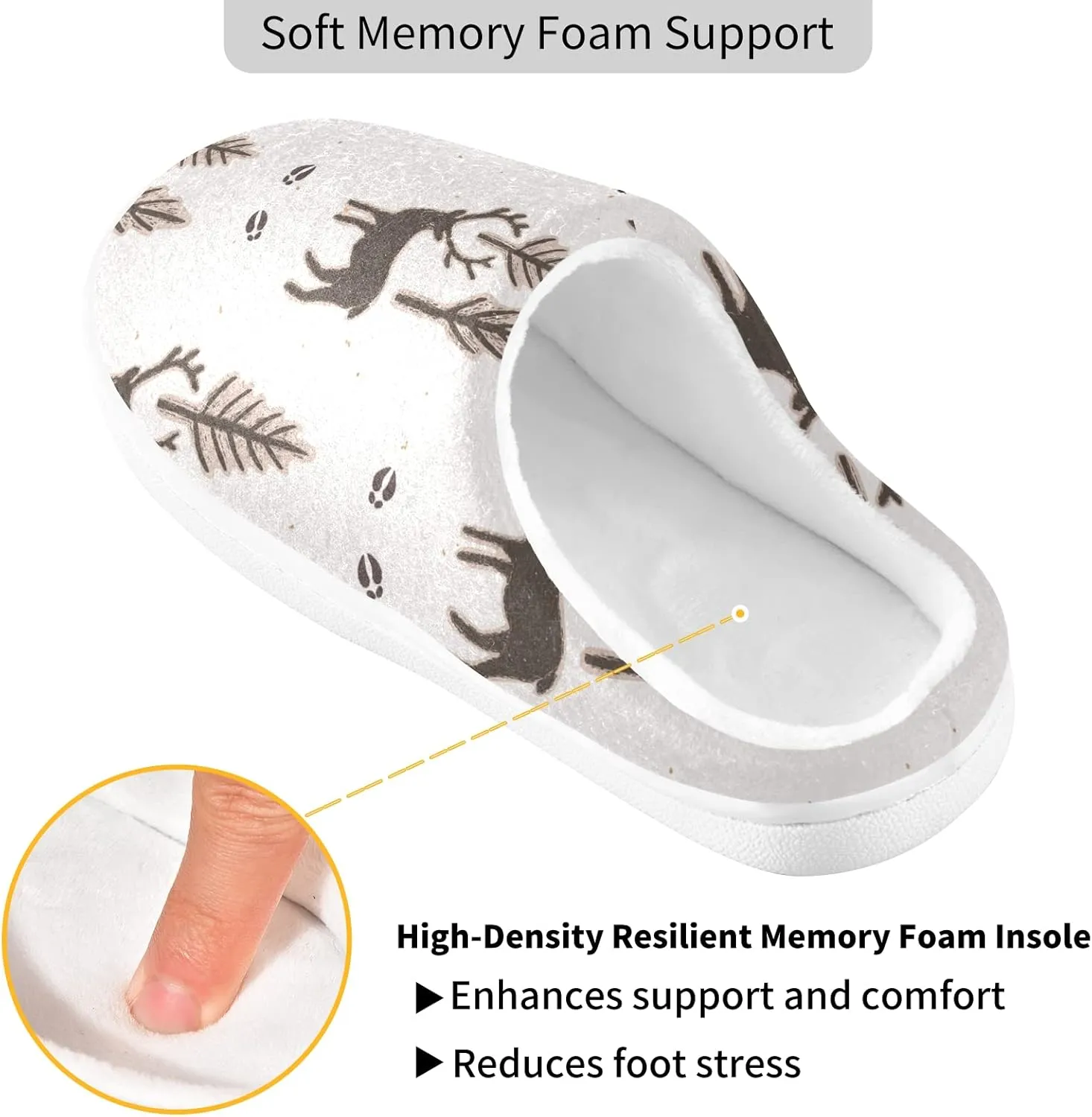 Oyihfvs Unisex Memory Foam Warm Slippers Comfort Soft Casual Shoes for Indoor Outdoor S-XXXL