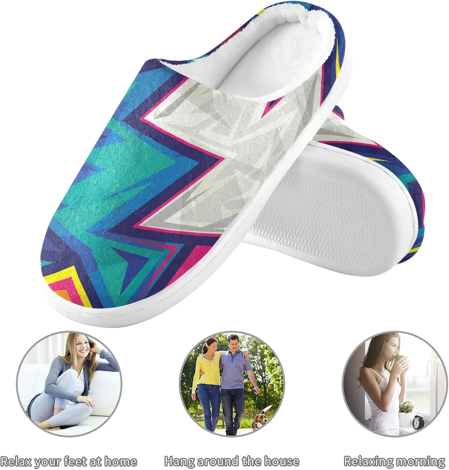 Oyihfvs Unisex Memory Foam Warm Slippers Comfort Soft Casual Shoes for Indoor Outdoor S-XXXL
