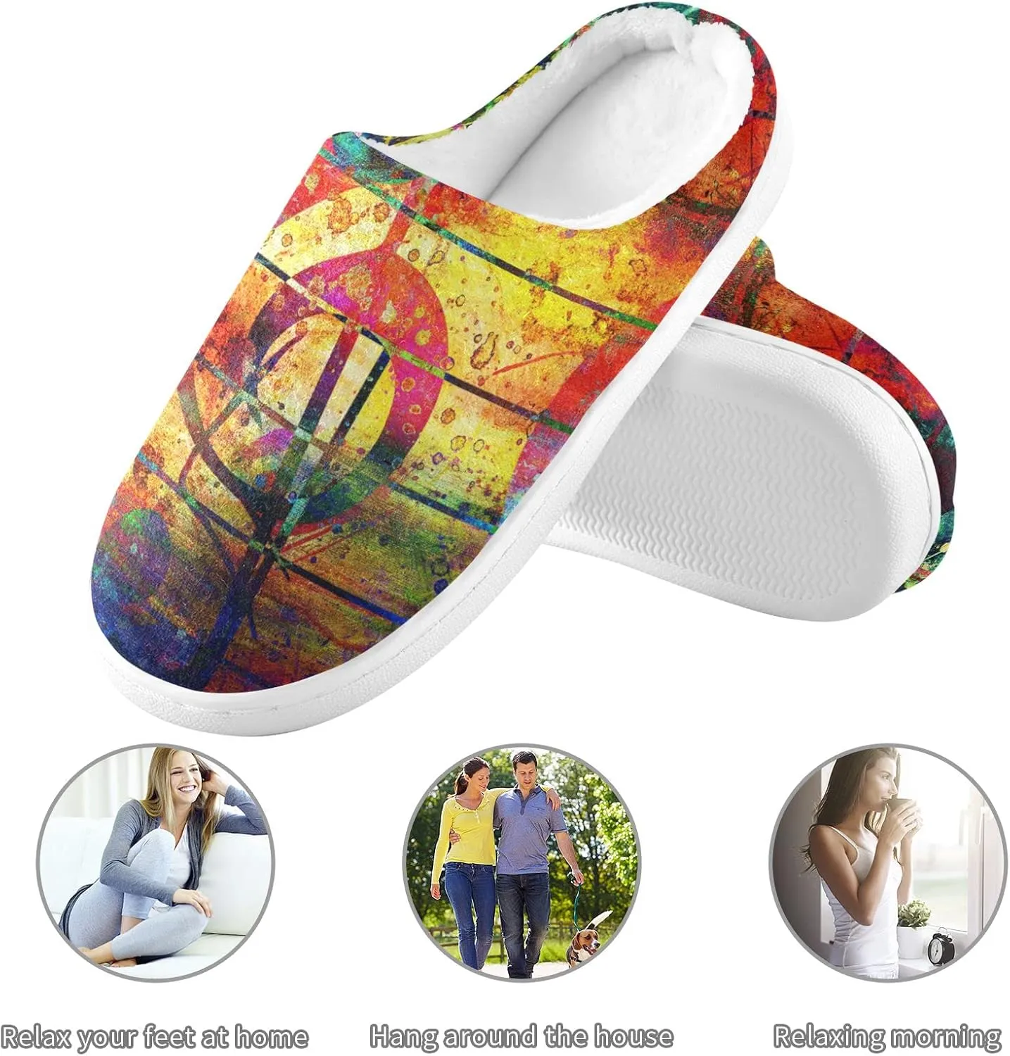 Oyihfvs Unisex Memory Foam Warm Slippers Comfort Soft Casual Shoes for Indoor Outdoor S-XXXL
