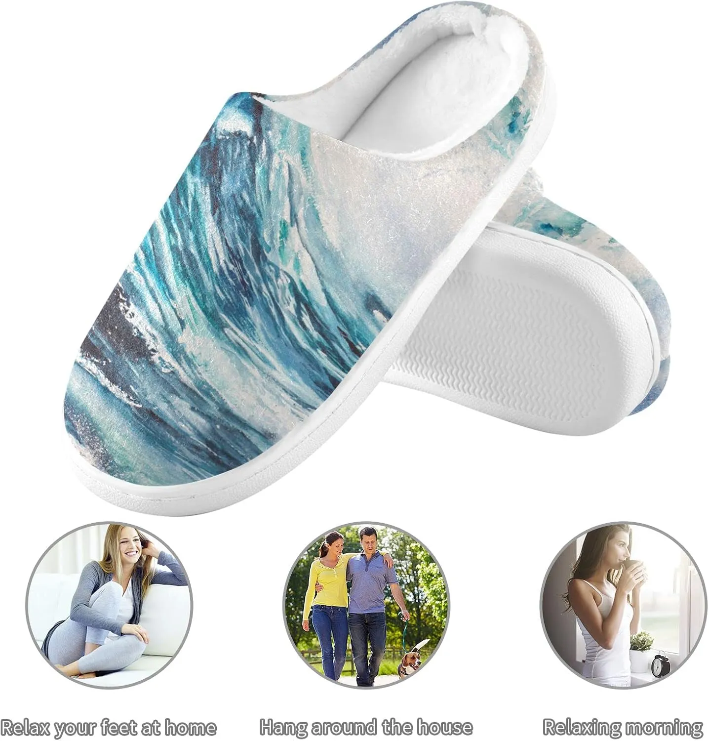 Oyihfvs Unisex Memory Foam Warm Slippers Comfort Soft Casual Shoes for Indoor Outdoor S-XXXL