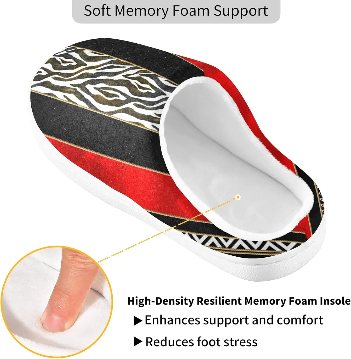 Oyihfvs Unisex Memory Foam Warm Slippers Comfort Soft Casual Shoes for Indoor Outdoor S-XXXL