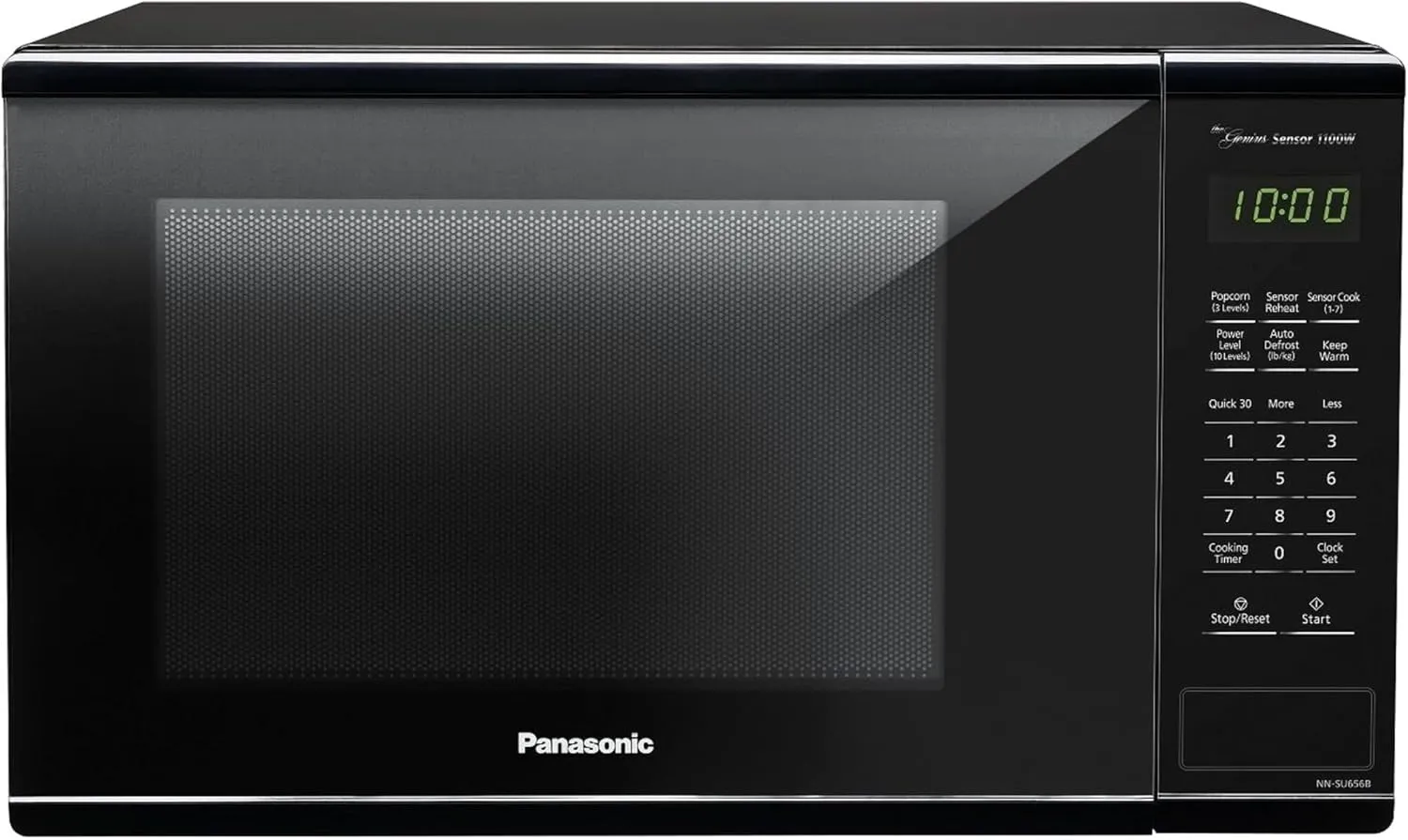 Panasonic Countertop Microwave Oven with Genius Sensor Cooking, Quick 30sec, Popcorn Button, Child Safety Lock and 1100 Watts of Cooking Power - NN-SU656B - 1.3 cu. ft (Black)