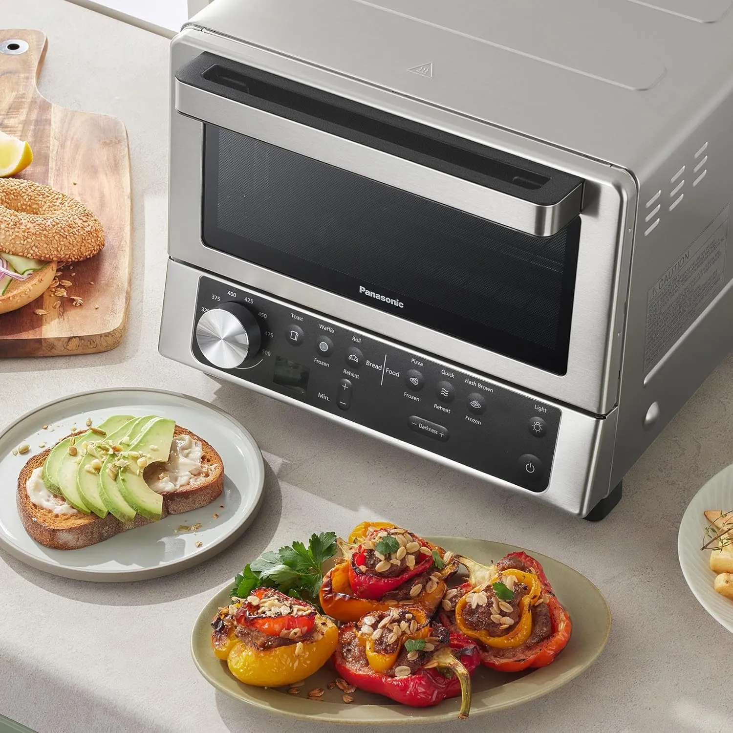 Panasonic FlashXpress Toaster Oven with Double Infrared Heating, 6 Auto Cook Options and Dial Temperature Control, 4-Slice Small Toaster Oven, 1300 Watts, PFAS-free - NB-G200P (Stainless Steel)