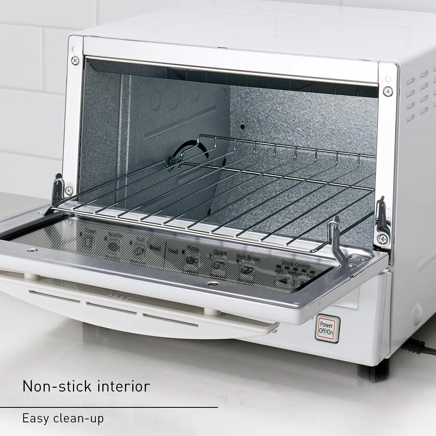Panasonic FlashXpress Toaster Oven with Double Infrared Heating, 6 Auto Cook Options and Precise Temperature Control, 4-Slice Small Toaster Oven, 1300 Watts - NB-G110-W (White)