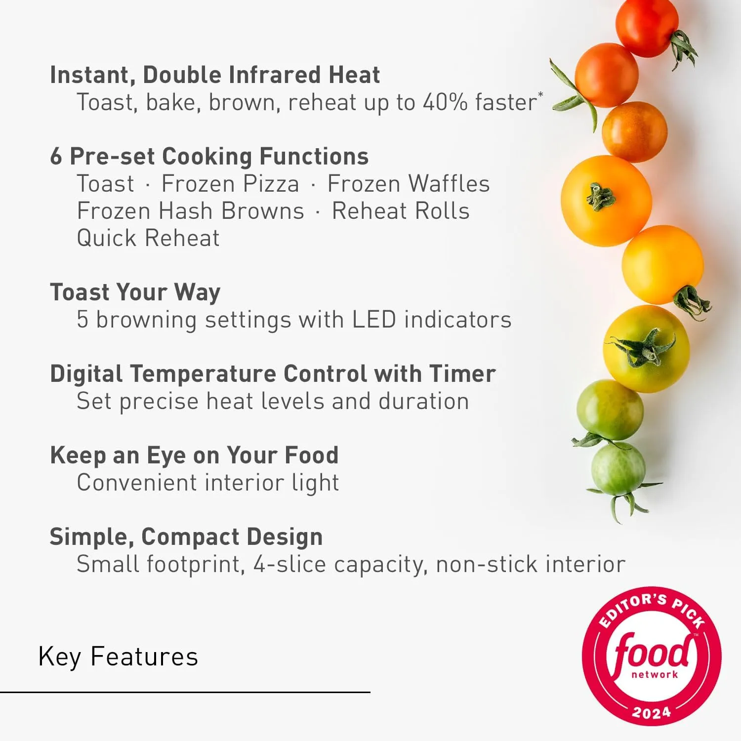 Panasonic FlashXpress Toaster Oven with Double Infrared Heating, 6 Auto Cook Options and Precise Temperature Control, 4-Slice Small Toaster Oven, 1300 Watts - NB-G110-W (White)