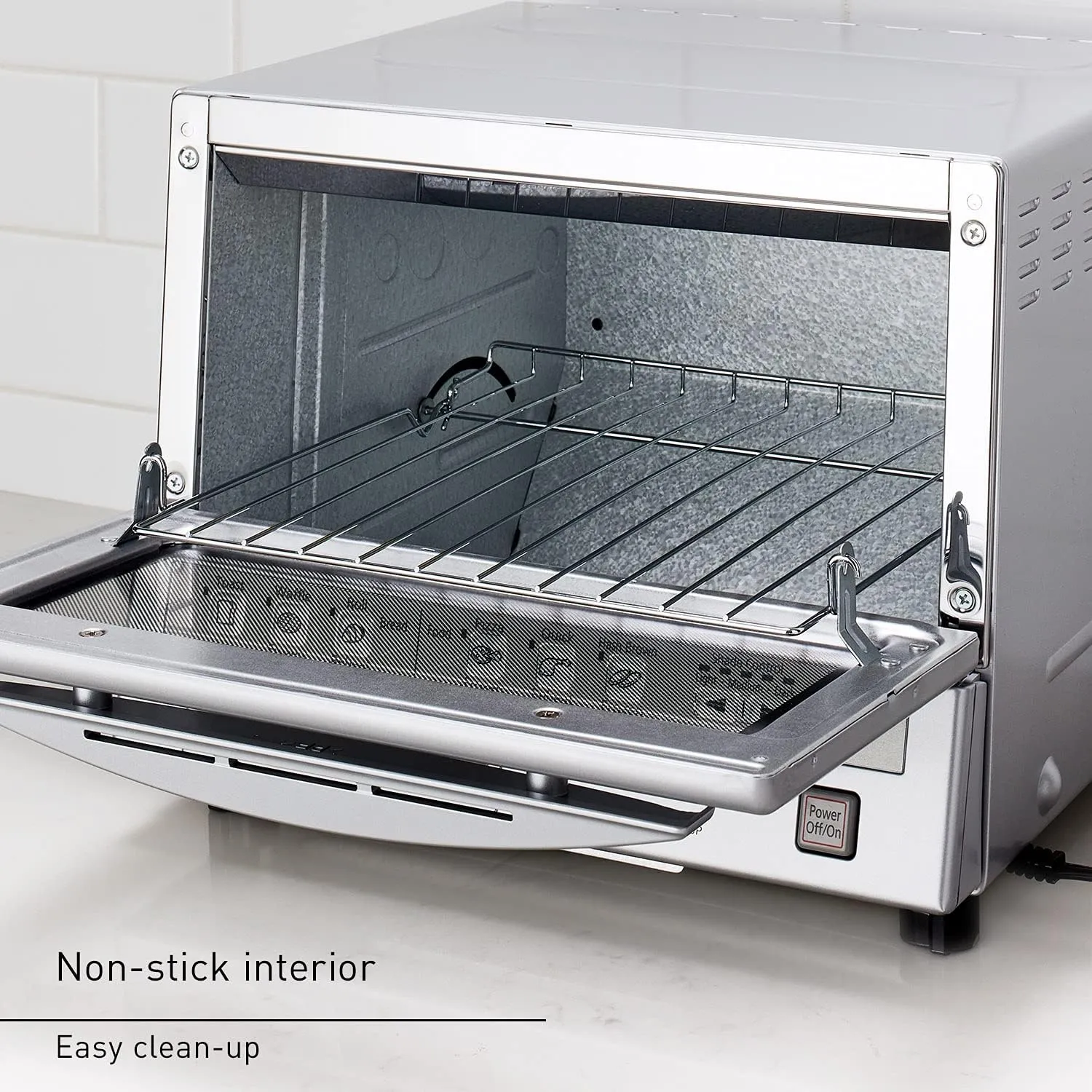 Panasonic FlashXpress Toaster Oven with Double Infrared Heating, 6 Auto Cook Options and Precise Temperature Control, 4-Slice Small Toaster Oven, 1300 Watts - NB-G110P (Silver)