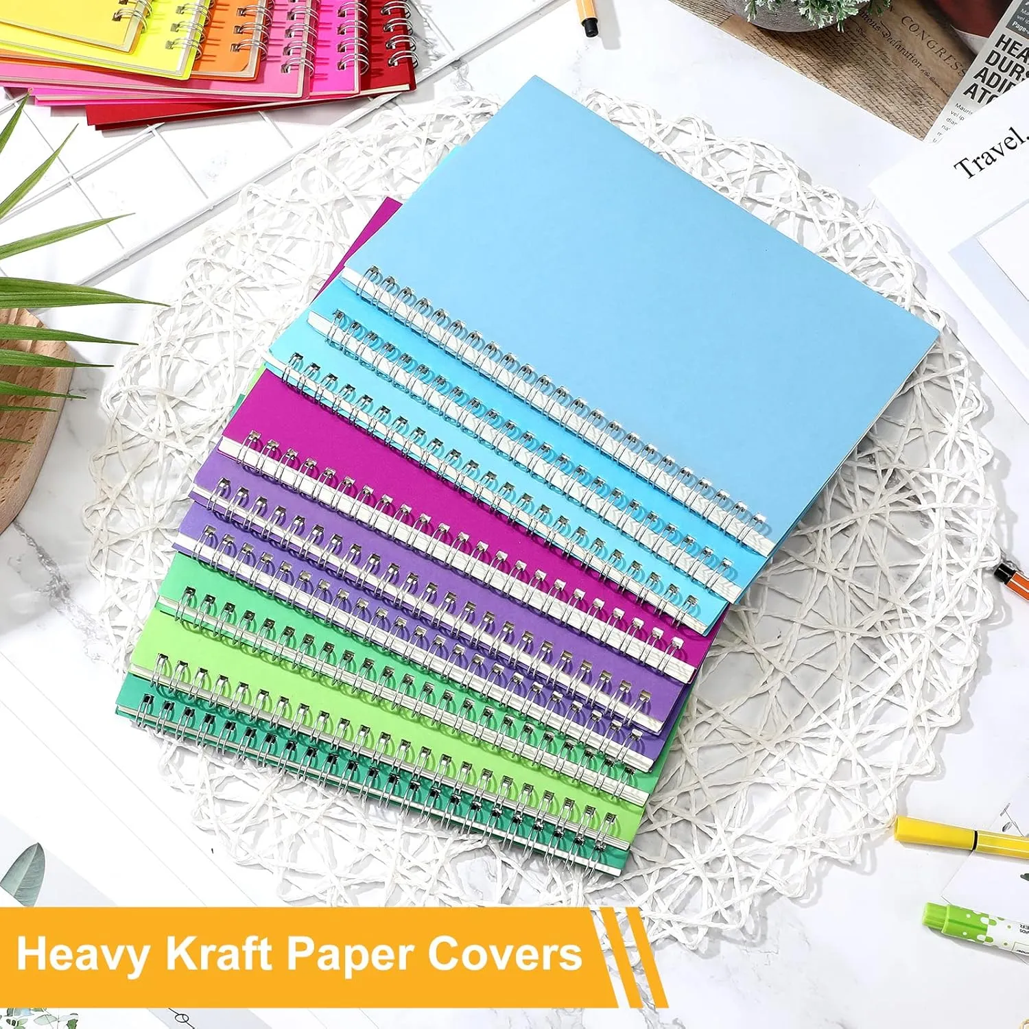 Pasimy 30 Pcs Bulk Spiral Notebook, College Ruled Spiral Bound Notebooks Journals 8.3 x 5.5 Inch, 15 Pastel Color Journals School A5 Writing
