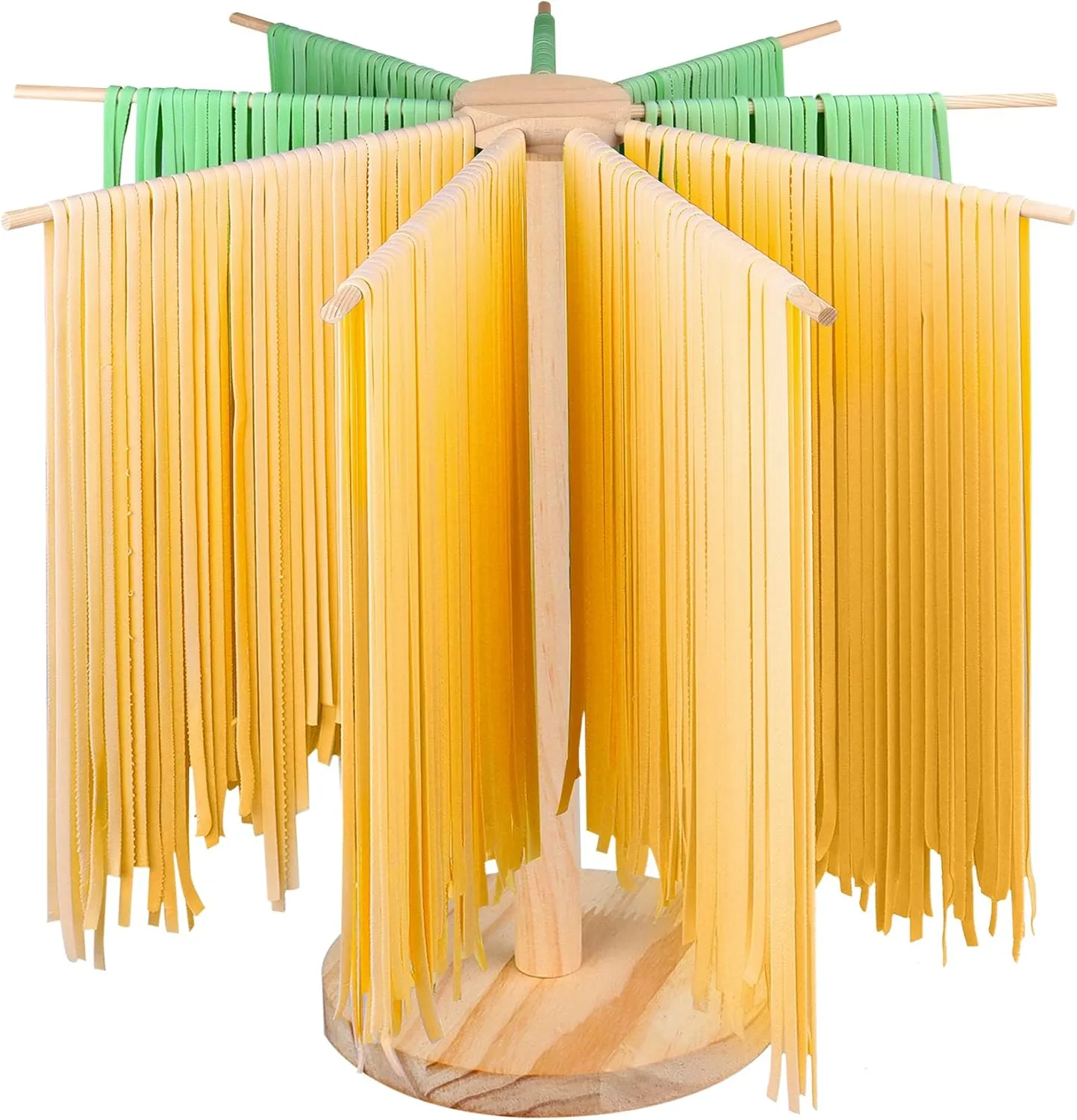 Pasta Drying Rack, Large Wood Pasta Rack Drying Collapsible for Easy Storage, Kitchenaid Pasta Attachment, for Fresh Pasta Making Spaghetti Dryer Hanger Stand