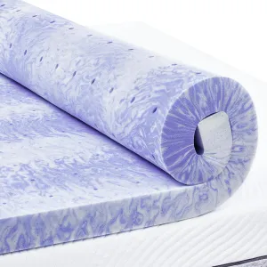 PERLECARE 2 Inch Memory Foam Mattress Topper Queen, Cooling Gel Infused Mattress Pad, Ventilated Bed Topper for Pressure Relief Back Pain, CertiPUR-US Certified