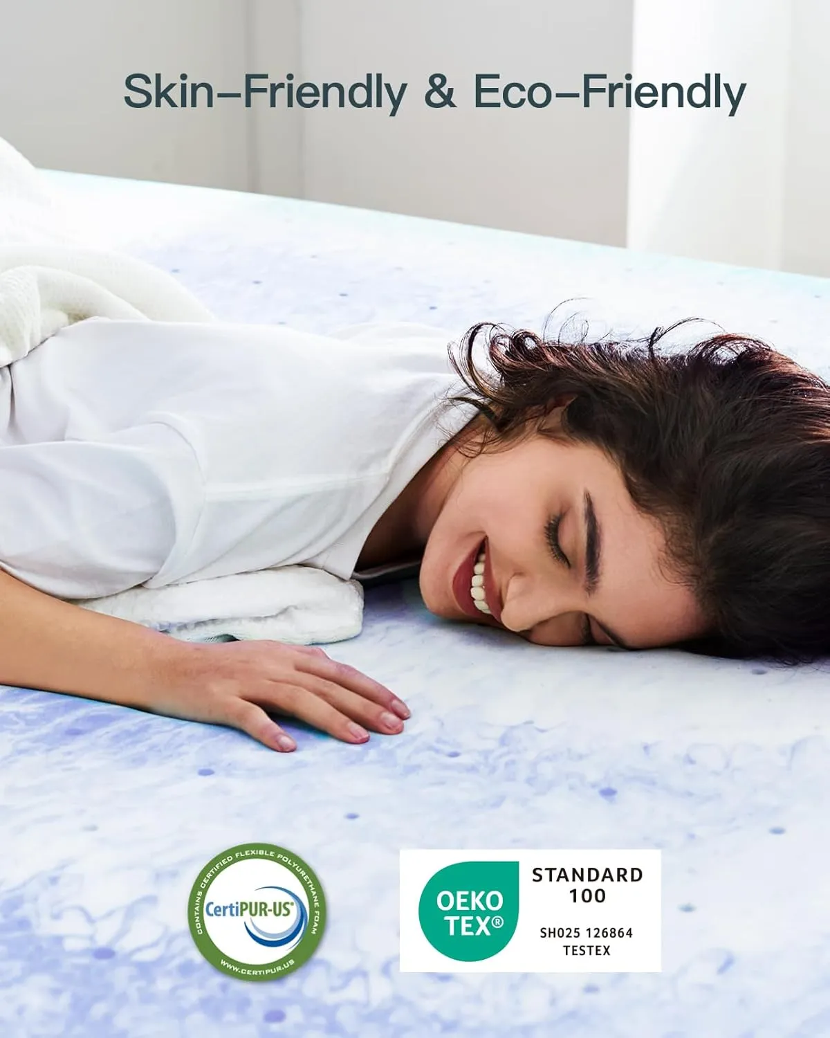 PERLECARE 2 Inch Memory Foam Mattress Topper Queen, Cooling Gel Infused Mattress Pad, Ventilated Bed Topper for Pressure Relief Back Pain, CertiPUR-US Certified