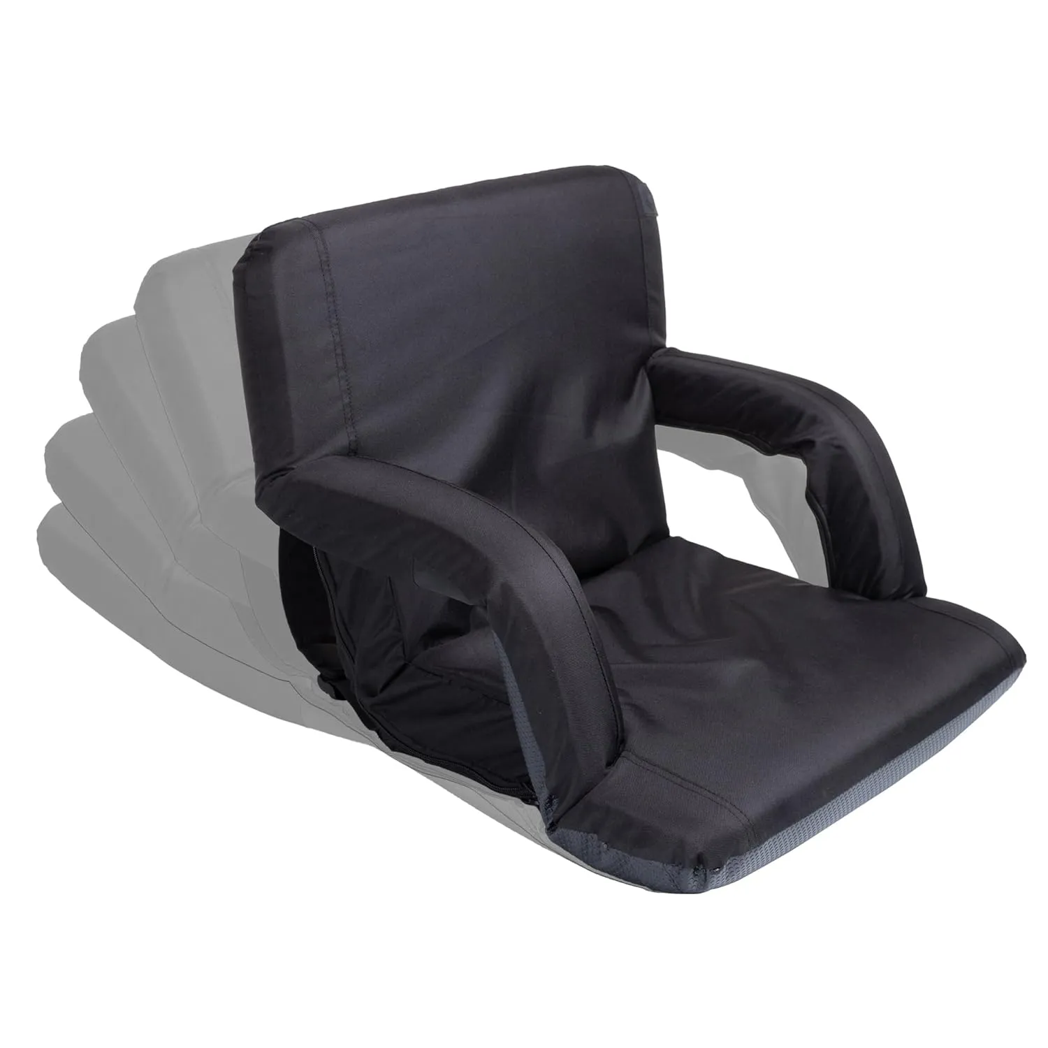 PICNIC TIME Black San Francisco 49ers Ventura Seat Portable Recliner Chair