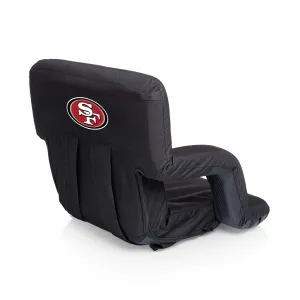 PICNIC TIME Black San Francisco 49ers Ventura Seat Portable Recliner Chair