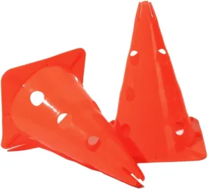 POPETPOP 5Pcs Collapsible Slotted Cones for Football Training Windproof Orange Logo Cones for Agility and Skill Drills for Sports Setup