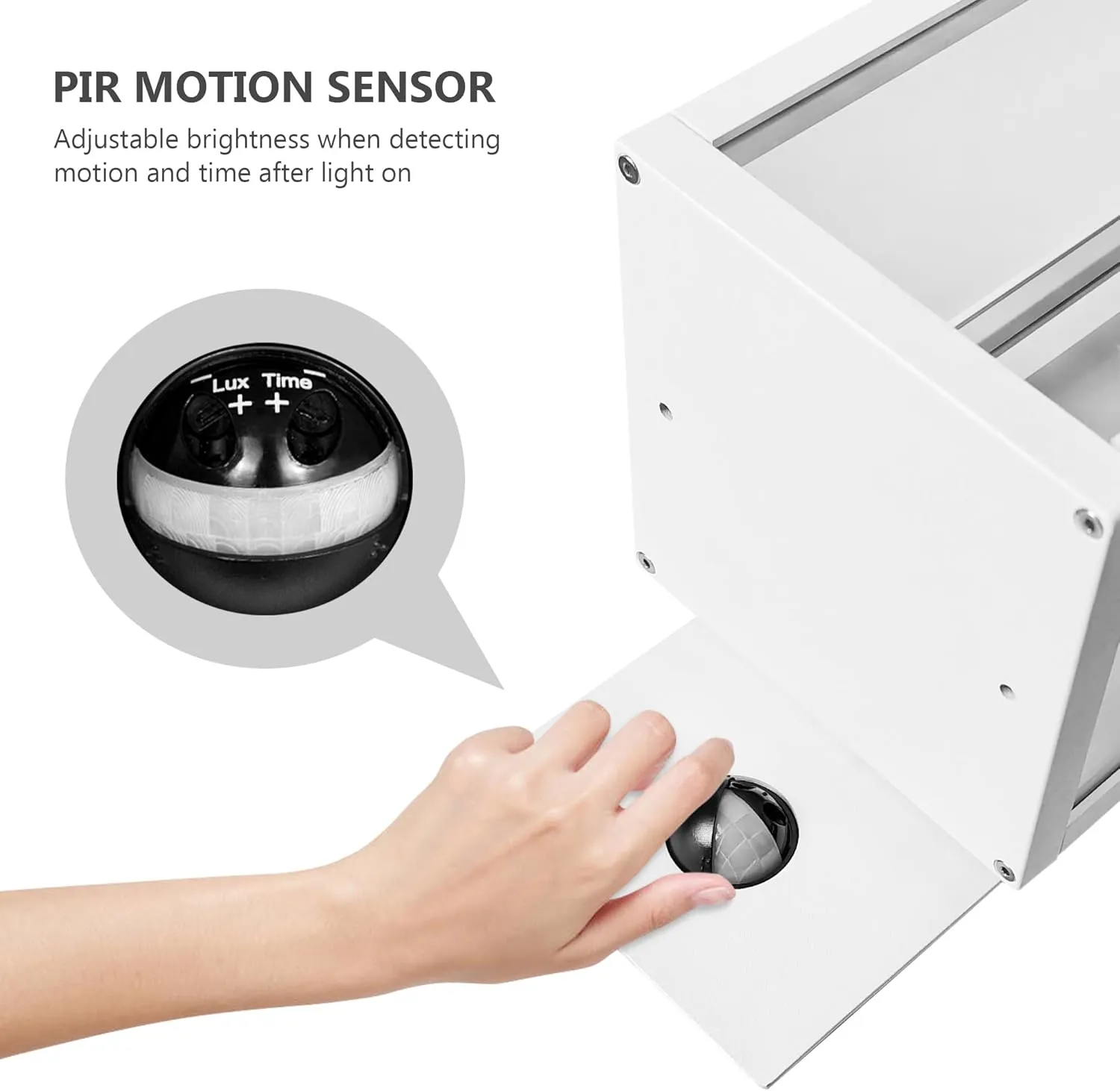 Porch Lights Outdoor Motion Sensor Wall Light LED Wall Mount Lantern White Exterior Light Fixture with Glass for House Garage Patio Garden,13W 750LM,IP54 Waterproof