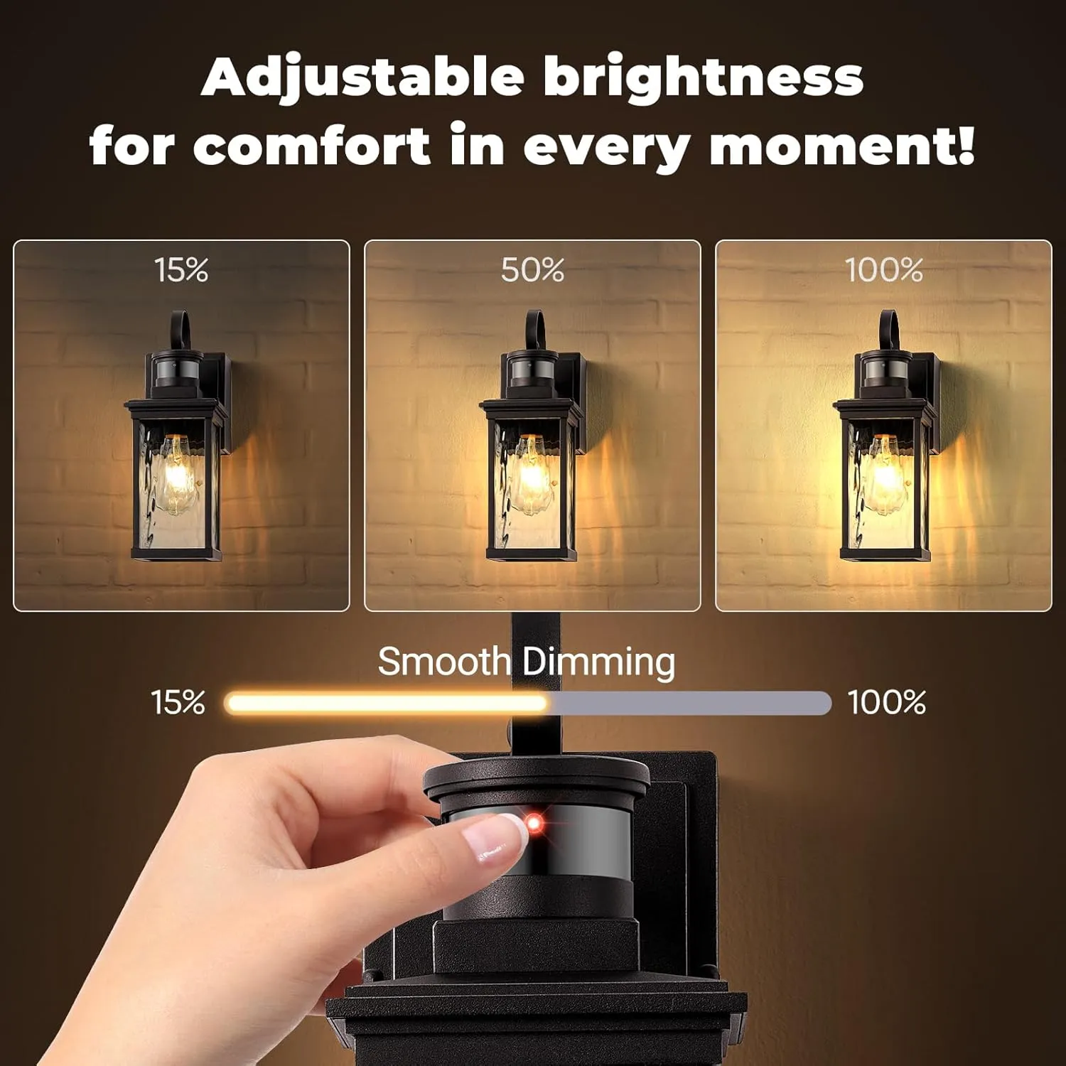 Porch Lights Outdoor with GFCI Outlet, Oil Rubbed Bronze Motion Sensor Exterior Lighting Fixtures Wall Mount for House, 100% Aluminum Farmhouse Outdoor Wall Sconce Lantern for Garage, Patio