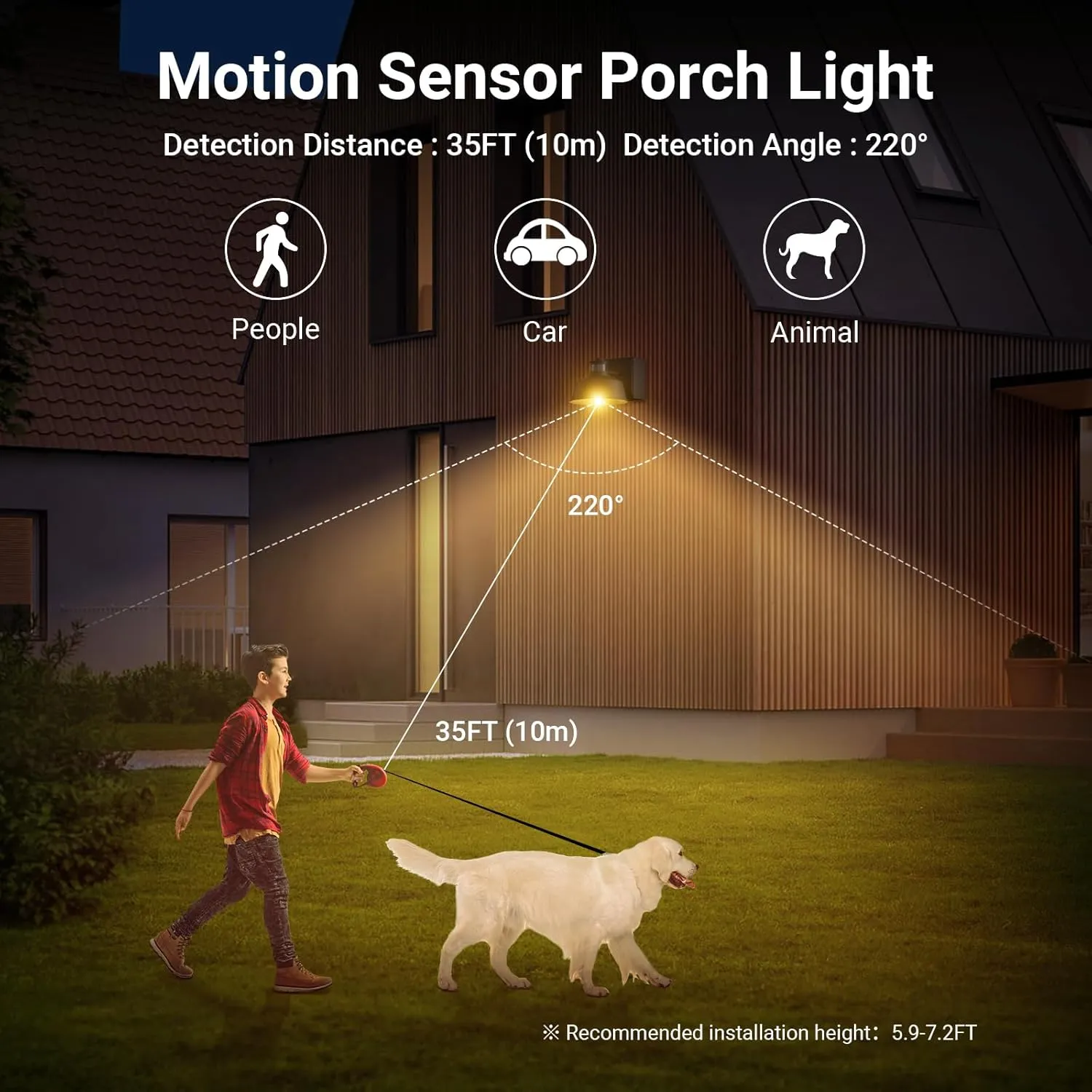 Porch Lights with Dusk to Dawn Motion Sensor, Waterproof Anti-Rust Lantern for Outside Use, Wall Sconce with GFCI Outlet for Front Door