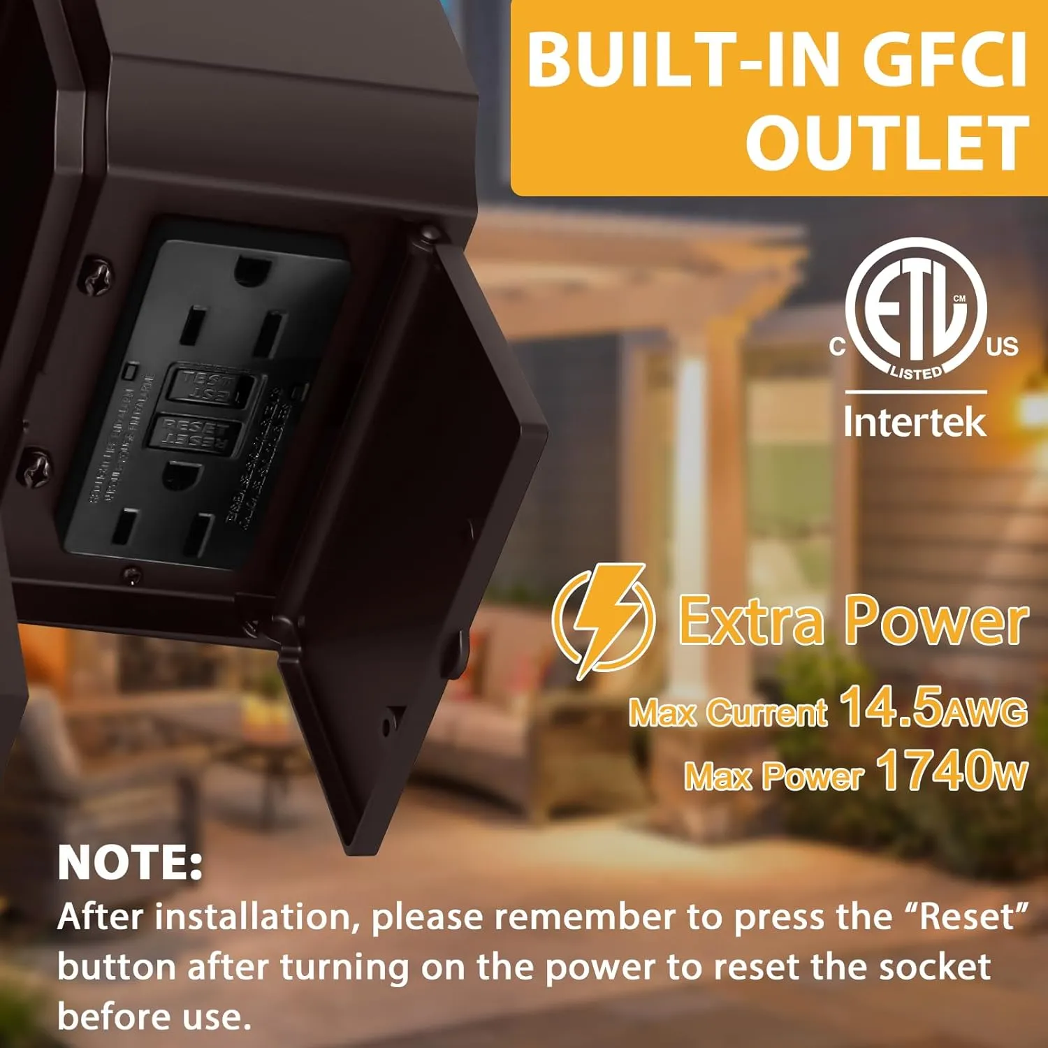 Porch Lights with Outlet, Outdoor Motion Sensor Lights, Dusk to Dawn Exterior Light Fixture, Anti-Rust Waterproof Outdoor Wall Light, Aluminum Outside Lights for House Patio Front Door Garage, Brown