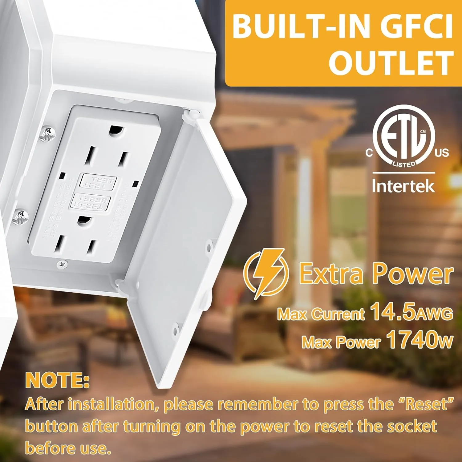 Porch Lights with Outlet, Outdoor Motion Sensor Lights, Dusk to Dawn Exterior Light Fixture, Anti-Rust Waterproof Outdoor Wall Light, Aluminum Outside Lights for House Patio Front Door Garage, White