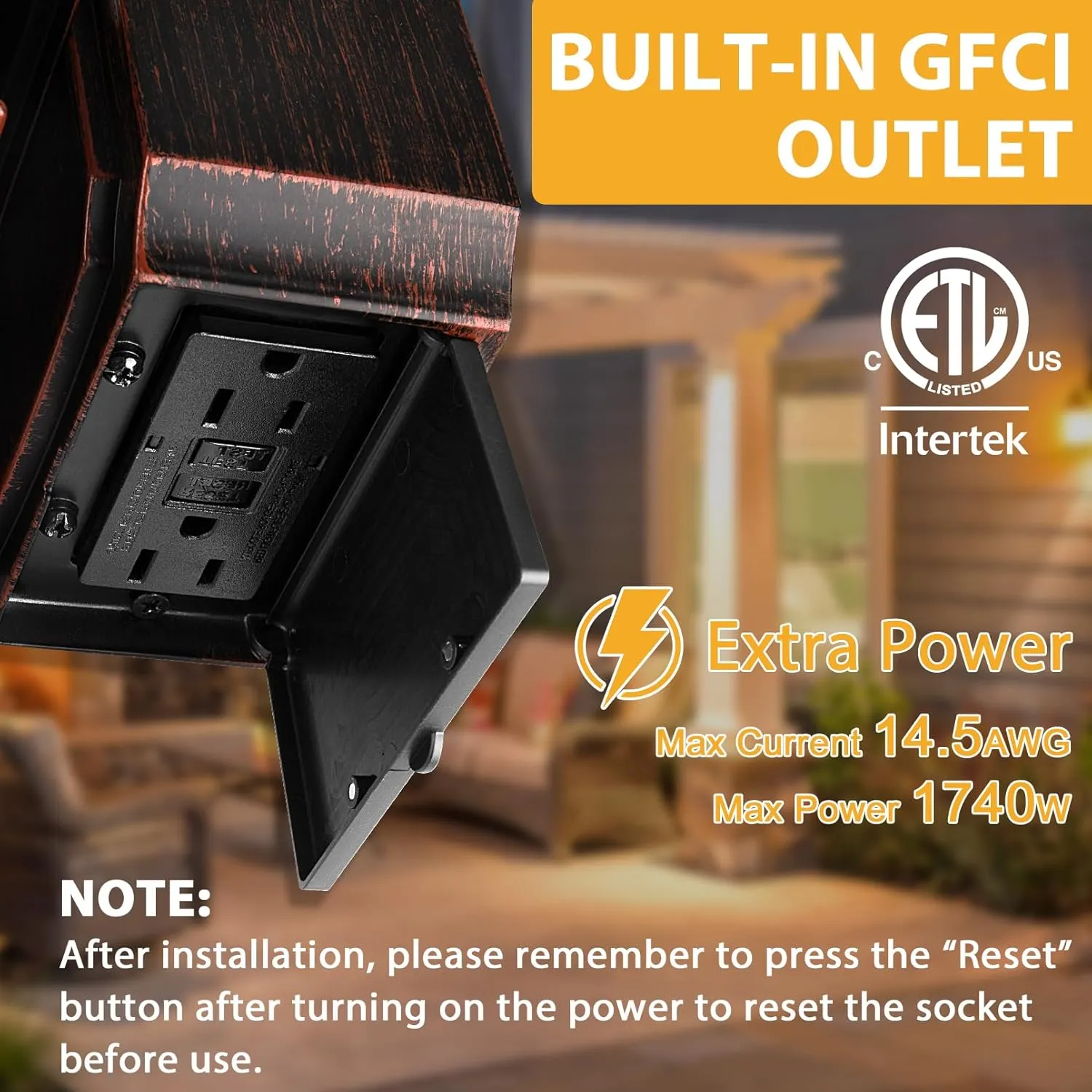 Porch Lights with Outlet, Outdoor Motion Sensor Lights, Dusk to Dawn Exterior Light Fixture,Anti-Rust Waterproof Outdoor Wall Light,Aluminum Outside Lights for House Patio Front Door Garage,Gold Grim