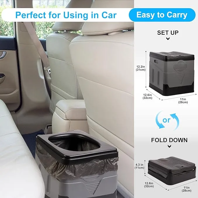 PORMYTRIP Portable Toilet Camping Toilet Foldable Toilet for Car Indoor Outdoor Commode Travel Toilet Portable Toilet for Camping,Tent,Hiking,Boating,Long Road Trips,Traffic jam,Home