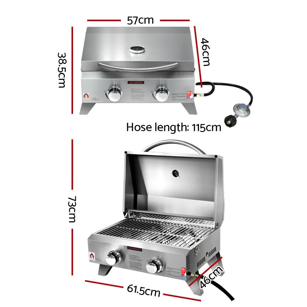 Portable 2 Burner Gas BBQ