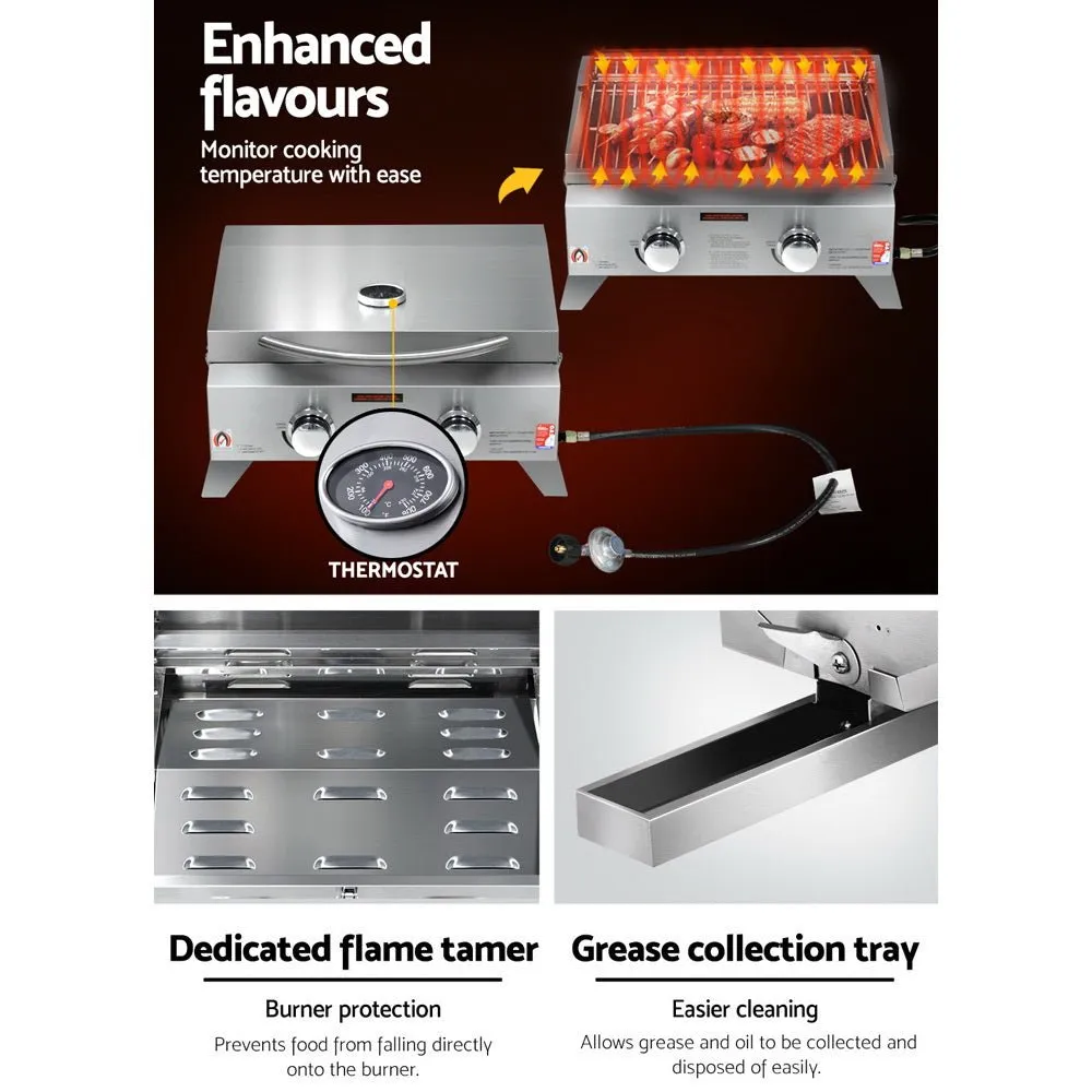 Portable 2 Burner Gas BBQ