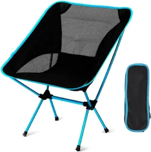 Portable Beach Camping Accessories, Garden Resistant Aluminum seat Reclining transportable Chair, 23x26 for Adults, Blue