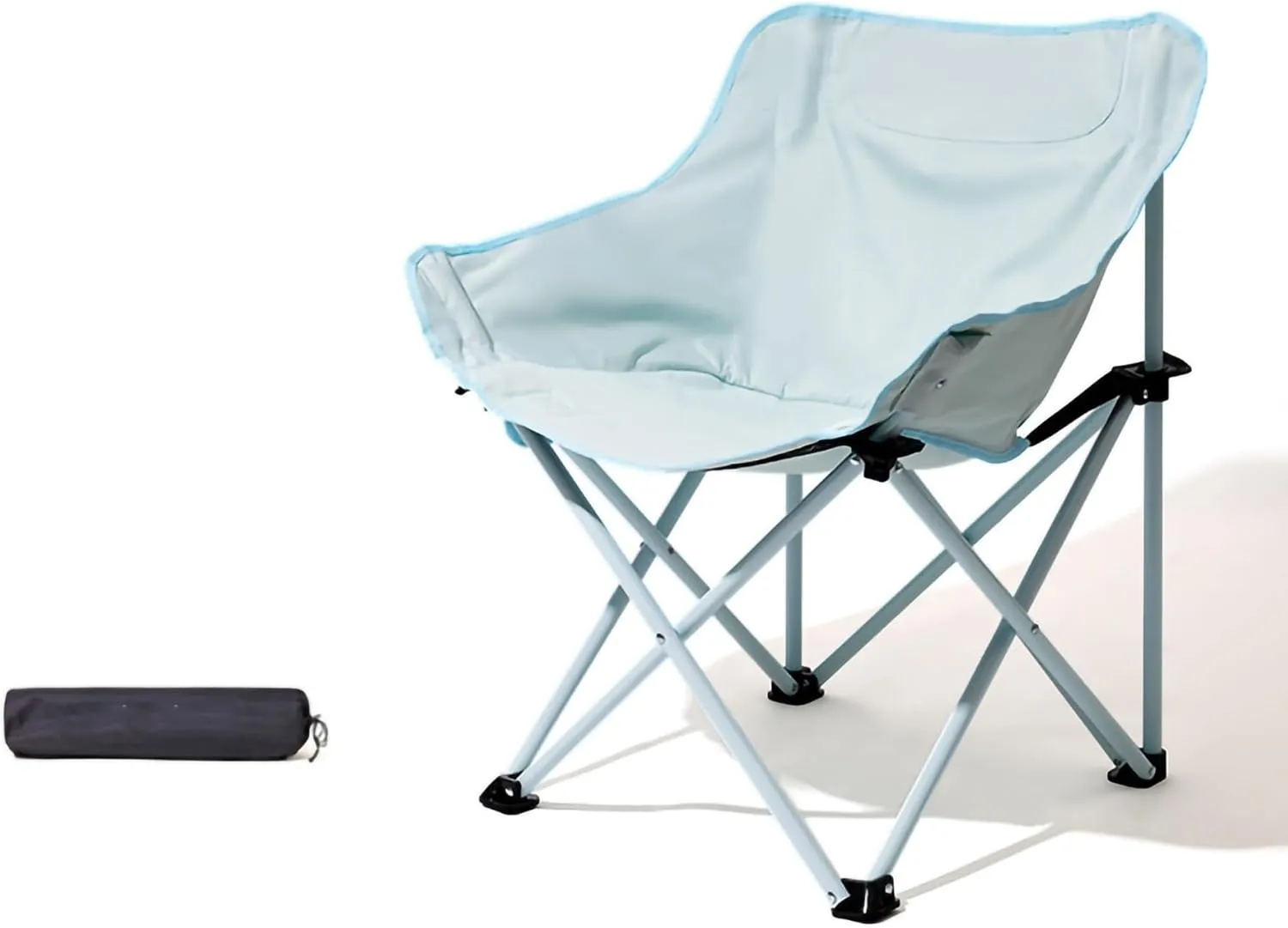 Portable Camp Chairs for Adults, Sturdy and Durable Camp Chairwith Carry Bag, Lightweight Camping Chairs for Beach Garden, Terrace (Color : Blue)