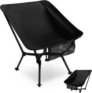 Portable Camping Chairs 66cm Wide, Lightweight Backpacking Chair 2 Height Options, Aluminum Camp Chairs for Adults 400lbs for Backpacking, Hiking, Beach, Travel, Picnic