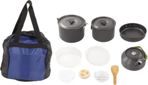 Portable Camping Cooking Set, Hard Alumina Material, 10kg Load Bearing Stainless Steel Handle, Quick Boiling, Large Capacity, Complete Mess Kit for 5 6 People