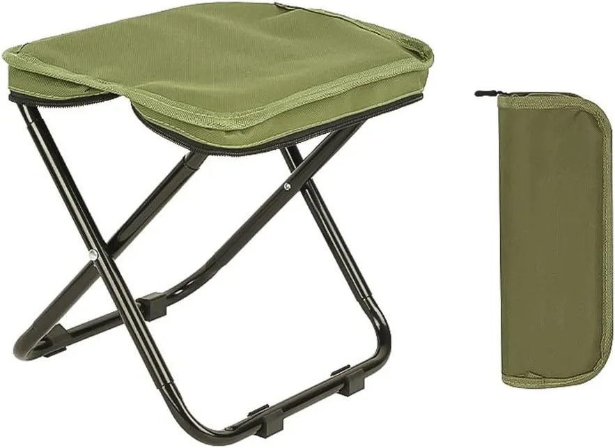 Portable Camping Stool Mini Folding Stool Fishing Stools for Adults, Outdoor Gardening Stool Beach Chairs with Foldable Travel Seat, Folding Pop up Stool for Hiking(Green)