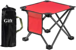 Portable Camping Stool with Side Pocket Camping Seat 11.81in Folding Camping Stool Portable Outdoor Camping Chair with Carry Bag for Outdoor Travel Camping Fishing Hiking