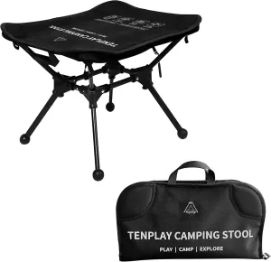 Portable Camping Stools for Adults Heavy Duty, Holds Up to 330lbs, 18 Inch Oversized Camping Foot Stools with All-in-One Seat & Carry Bag Design for Camping Outdoor Beach Travel Hiking Fishing Black