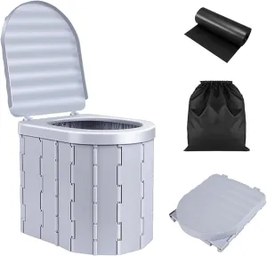 Portable Camping Toilet Camping Toilet, Foldable Detachable Potty For Travel, Car, Hiking, Fishing, Long Trip, Tent, Beach, Boat For Adults And Kids Outdoor Emergency Hygiene Supplies