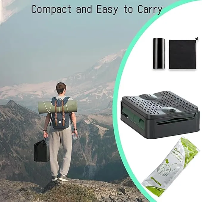 Portable Camping Toilet for Adults, Folding Toilet with Lid Supports up to 500lbs, Porta Potty for Camping and Cabin Use, Outdoor Travel Toilet for Car, Traffic Jam, Hiking (Green)