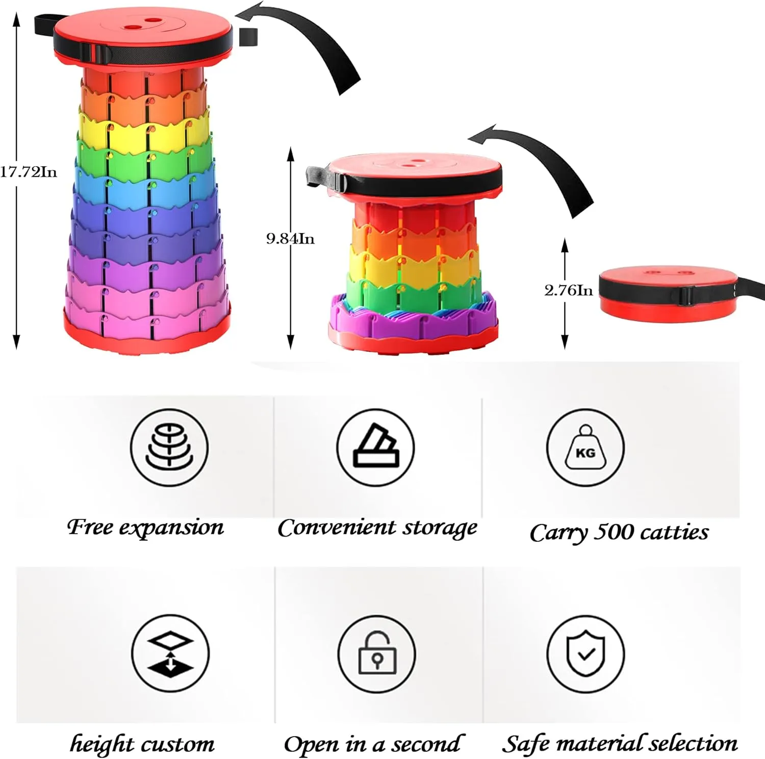 Portable Folding Camping Stool Red - Sunshine