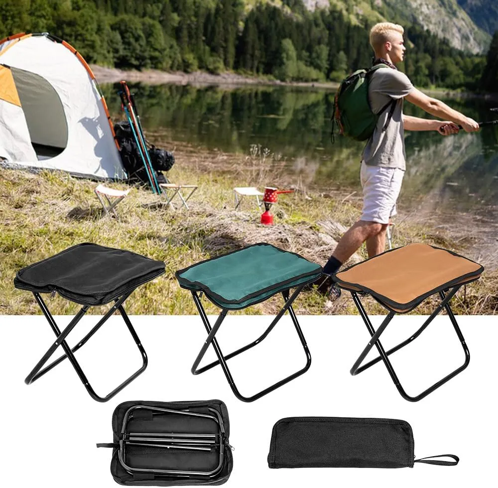 Portable Folding Camping Stool Zip Packed Stool Lightweight Collapsible Stool for Outdoor Camping