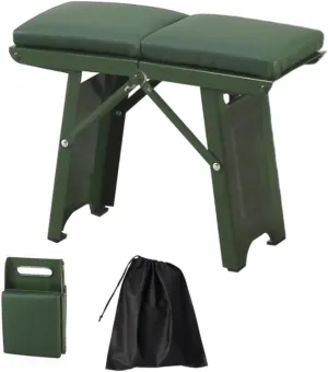 Portable Folding Camping Stools with Soft Seat,Folding Camping Stool, Indoor/Outdoor Foldable Stool with Non-Slip Feet & Carry Bag,Lightweight for BBQ Travel Fishing (Green,11.4"x4.9"x9.1",1 pcs)