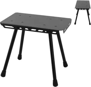 Portable Folding Stool - Lightweight Aluminum & Oxford Fabric Seat Cushion, 330.7lbs Load Bearing Camping Chair for Hiking, Fishing, Outdoor Activities (Black)