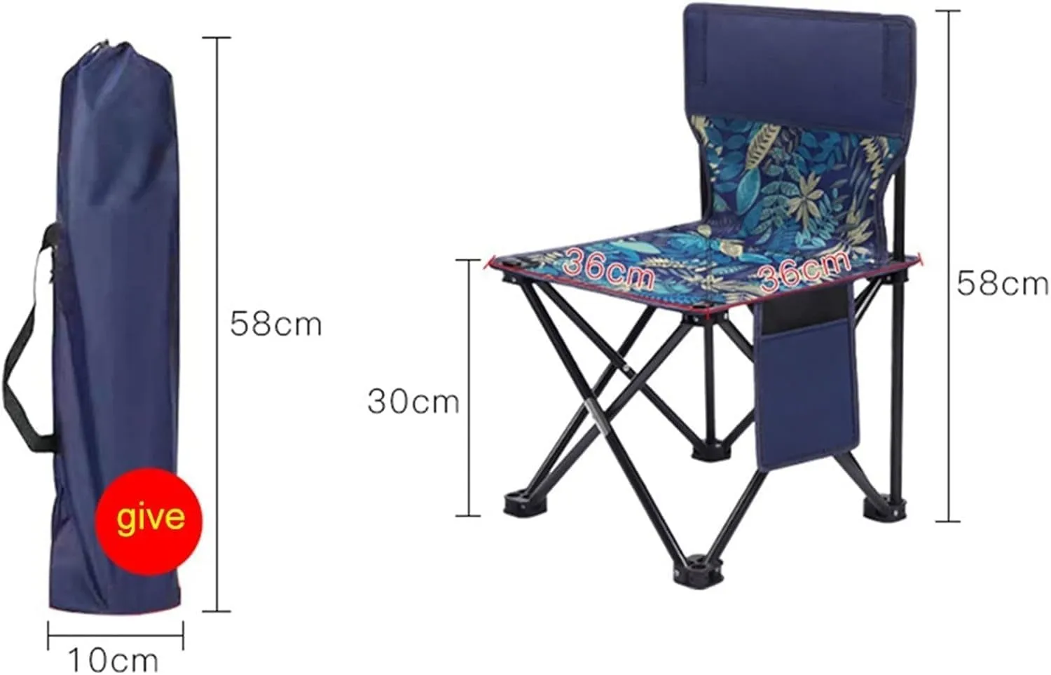 Portable Folding Stool - Outdoor Camping Chairs Portable Fishing Chair Fishing Leisure Folding Stool Aluminum Alloy(D)